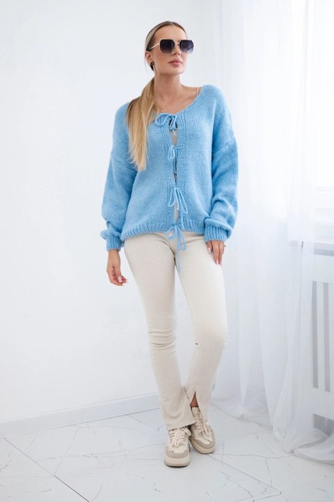 Sweter z wiązaniem z przodu niebieski Sweter z wiązaniem z przodu niebieski