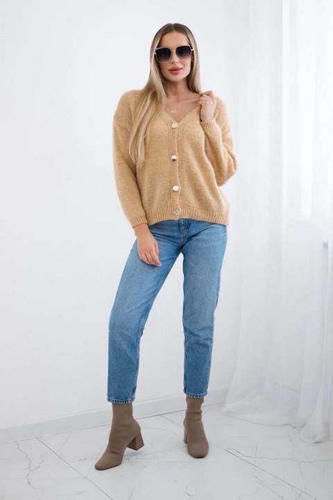 Sweter zapinany na guziki camelowy Sweter zapinany na guziki camelowy