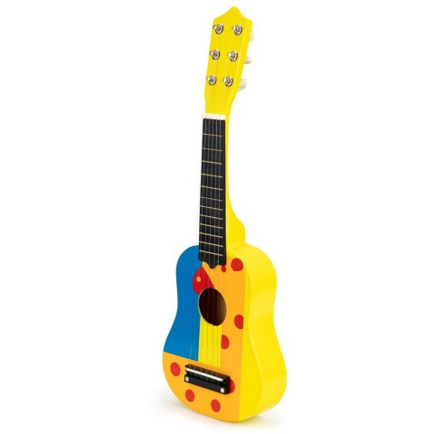 Gitara dla dzieci drewniana metalowe struny kostka- żółta ECOTOYS Gitara dla dzieci drewniana metalowe struny kostka- żółta ECOTOYS
