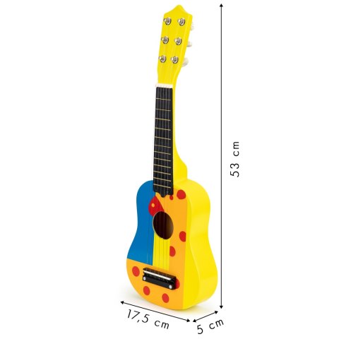 Gitara dla dzieci drewniana metalowe struny kostka- żółta ECOTOYS Gitara dla dzieci drewniana metalowe struny kostka- żółta ECOTOYS