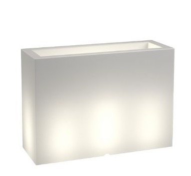 Designerska donica MONUMO LUNGO GRANDE biała z oświetleniem Designerska donica MONUMO LUNGO GRANDE biała z oświetleniem