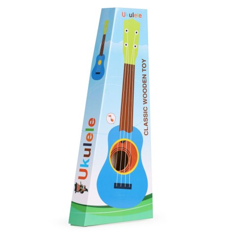 Gitara ukulele dla dzieci drewniana 4 struny nylonowe ECOTOYS Gitara ukulele dla dzieci drewniana 4 struny nylonowe ECOTOYS