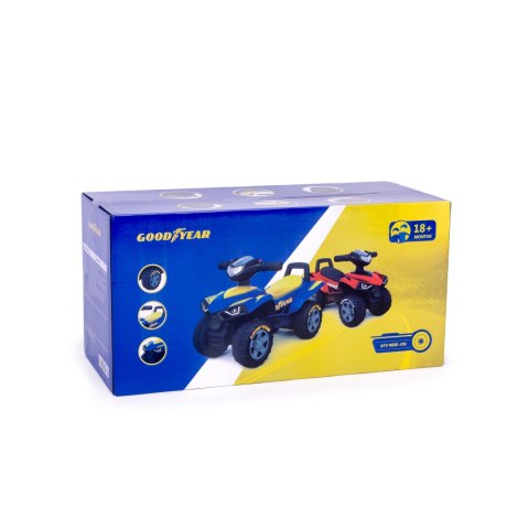 Jeździk quad Goodyear interaktywna kierownica dźwięki niebieski Jeździk quad Goodyear interaktywna kierownica dźwięki niebieski