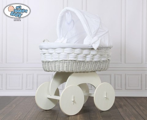 Kosz Mojżesza z budką Bianca biały + biała pościel Kosz Mojżesza z budką Bianca biały + biała pościel