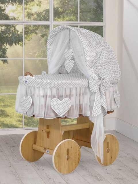 Kosz Mojżesza z budką- Amelie mini-rozeta szara Kosz Mojżesza z budką- Amelie mini-rozeta szara