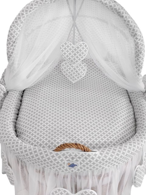 Kosz Mojżesza z budką- Amelie mini-rozeta szara Kosz Mojżesza z budką- Amelie mini-rozeta szara