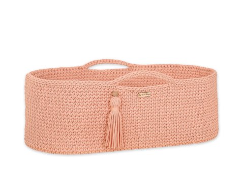 Kosz Mojżesza BOHO bawełniany Handmade z materacykiem - brzoskwiniowy Kosz Mojżesza BOHO bawełniany Handmade z materacykiem - brzoskwiniowy