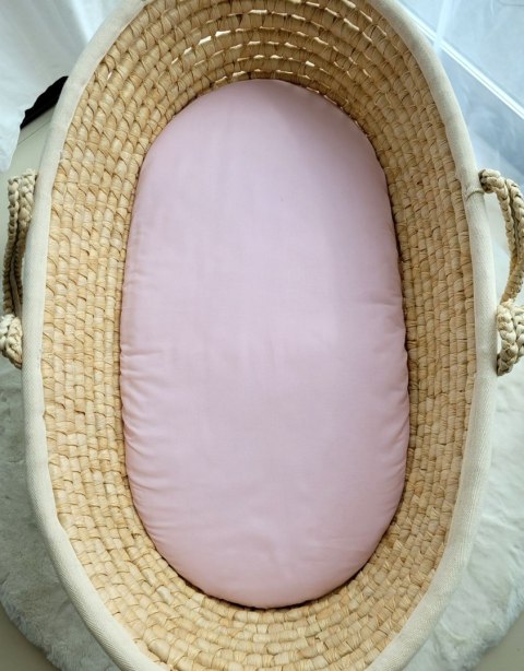 Prześcieradło bawełniane do kosza Mojżesza Boho wózka gondoli 75x35 cm - brudny róż Prześcieradło bawełniane do kosza Mojżesza Boho wózka gondoli 75x35 cm - brudny róż