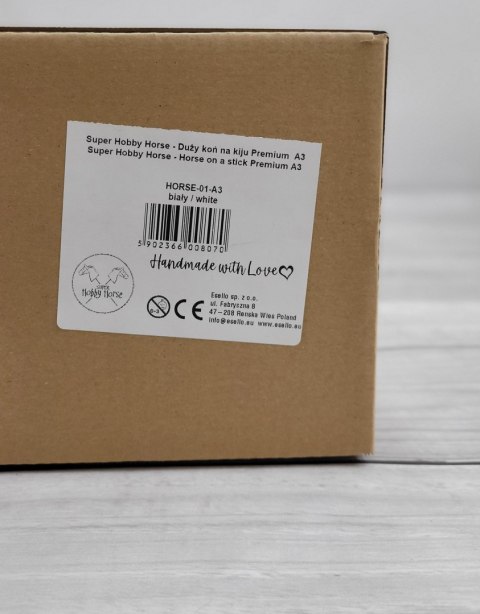 Hobby Horse Duży koń na kiju Premium - biały A3 Hobby Horse Duży koń na kiju Premium - biały A3