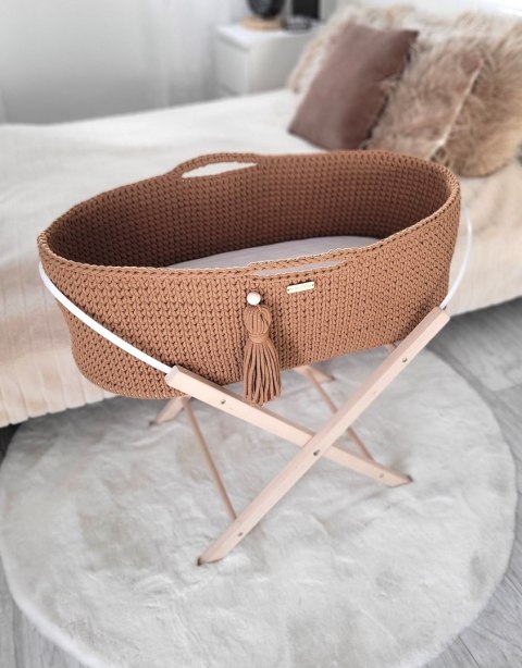 Kosz Mojżesza BOHO Handmade ze stojakiem - caramel Kosz Mojżesza BOHO Handmade ze stojakiem - caramel