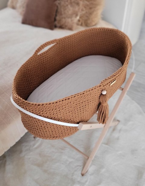 Kosz Mojżesza BOHO Handmade ze stojakiem - caramel Kosz Mojżesza BOHO Handmade ze stojakiem - caramel