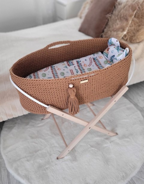 Kosz Mojżesza BOHO Handmade ze stojakiem - caramel Kosz Mojżesza BOHO Handmade ze stojakiem - caramel