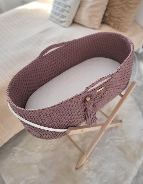 Kosz Mojżesza BOHO Handmade ze stojakiem - mauve Kosz Mojżesza BOHO Handmade ze stojakiem - mauve