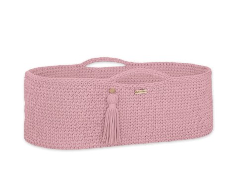 Kosz Mojżesza BOHO bawełniany Handmade z materacykiem - pastel pink Kosz Mojżesza BOHO bawełniany Handmade z materacykiem - pastel pink
