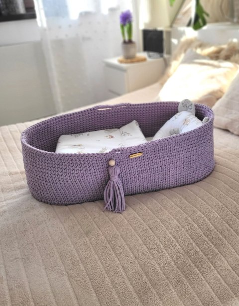 Kosz Mojżesza BOHO Handmade ze stojakiem lila Kosz Mojżesza BOHO Handmade ze stojakiem lila