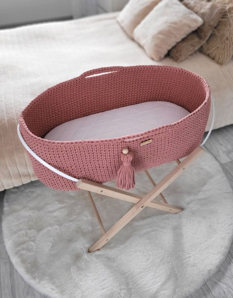 Kosz Mojżesza BOHO bawełniany Handmade z materacykiem - blush Kosz Mojżesza BOHO bawełniany Handmade z materacykiem - blush