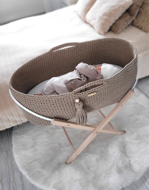 Kosz Mojżesza BOHO bawełniany Handmade z materacykiem - sand Kosz Mojżesza BOHO bawełniany Handmade z materacykiem - sand