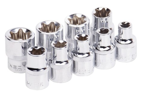 Klucze nasadowe 1/2" Torx, zestaw 9 szt. Klucze nasadowe 1/2" Torx, zestaw 9 szt.