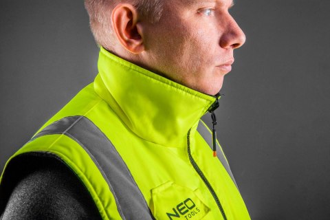 Bezrękawnik roboczy, dwustronny, jedna strona odblaskowa, żółta, rozmiar L/52 Bezrękawnik roboczy, dwustronny, jedna strona odblaskowa, żółta, rozmiar L/52