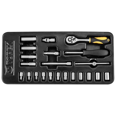 Klucze nasadowe 1/4", zestaw 21 szt., wkładka Klucze nasadowe 1/4", zestaw 21 szt., wkładka