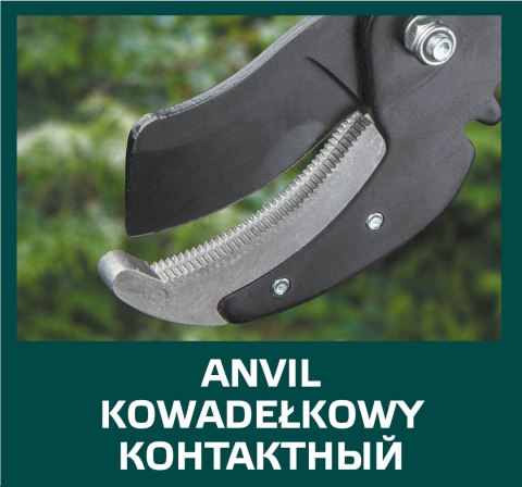 Sekator do gałęzi kowadełkowy 710 mm, średnica cięcia 42 mm, uchwyty aluminiowe Sekator do gałęzi kowadełkowy 710 mm, średnica cięcia 42 mm, uchwyty aluminiowe