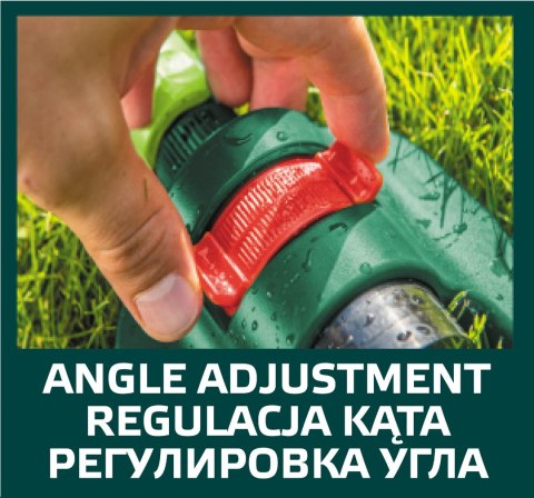 Zraszacz oscylacyjny, powierzchnia zraszania 13x18 m, 16 dyszy zraszających, igła do udrażniania dysz Zraszacz oscylacyjny, powierzchnia zraszania 13x18 m, 16 dyszy zraszających, igła do udrażniania dysz