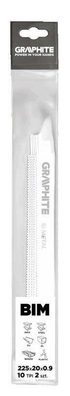 Brzeszczoty bagnetowe 225 x 20 x 0.9 mm, 10TPI, kpl. 2 szt. Brzeszczoty bagnetowe 225 x 20 x 0.9 mm, 10TPI, kpl. 2 szt.