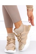 Buty sportowe za kostkę skarpetkowe PETRA KHAKI - Inello Inello