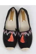 ESPADRYLE BOHO Z FRĘDZLEM CZARNE LX-3R11 BLACK - Inello Inello