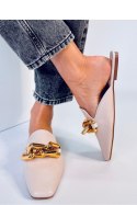 Sandał Klapki z łańcuchem FORTUNE BEIGE - Inello Inello