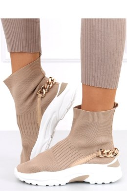 Skarpetkowe buty za kostkę GINA KHAKI - Inello Inello