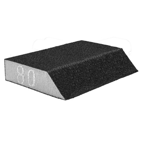 Gąbka ścierna 125 x 25 x 90 mm, K80, skośna Gąbka ścierna 125 x 25 x 90 mm, K80, skośna