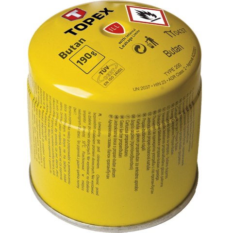 Nabój z gazem butan, 190 g, system blokowania wypływu gazu Nabój z gazem butan, 190 g, system blokowania wypływu gazu