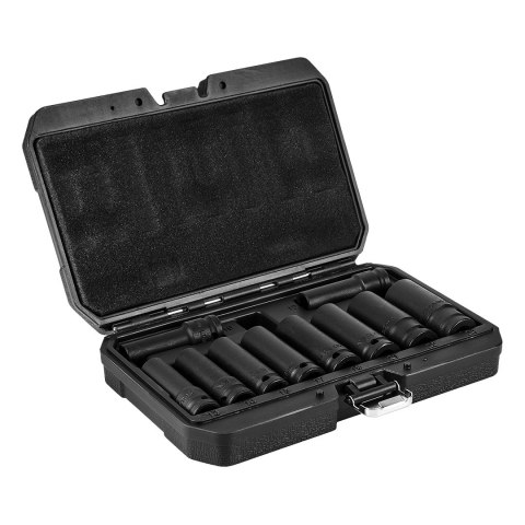 Nasadki udarowe 1/2", 10-24 mm, zestaw 10 szt., CrMo Nasadki udarowe 1/2", 10-24 mm, zestaw 10 szt., CrMo