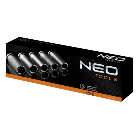 Nasadki udarowe 1/2", 10-24 mm, zestaw 10 szt., CrMo Nasadki udarowe 1/2", 10-24 mm, zestaw 10 szt., CrMo
