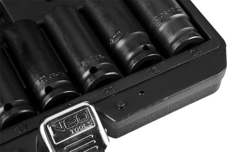 Nasadki udarowe 1/2", 10-24 mm, zestaw 10 szt., CrMo Nasadki udarowe 1/2", 10-24 mm, zestaw 10 szt., CrMo