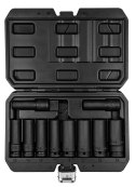 Nasadki udarowe 1/2", 10-24 mm, zestaw 10 szt., CrMo