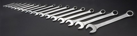 Klucze płasko-oczkowe 8-32 mm, zestaw 17 szt. Klucze płasko-oczkowe 8-32 mm, zestaw 17 szt.