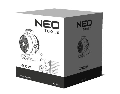 Nagrzewnica i wentylator, 2 w 1, moc 2400W, model manualny Nagrzewnica i wentylator, 2 w 1, moc 2400W, model manualny