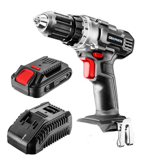 Wiertarko-wkrętarka akumulatorowa Energy+ 18V, Li-Ion, uchwyt 10 mm, aku 2Ah, ład, karton Wiertarko-wkrętarka akumulatorowa Energy+ 18V, Li-Ion, uchwyt 10 mm, aku 2Ah, ład, karton