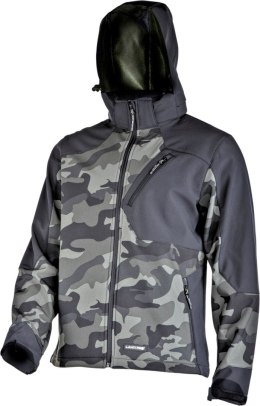 Kurtka softshell z kapt. moro ziel.-czar., 