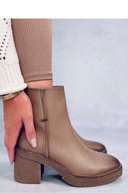 Botki na kauczukowym obcasie TAMIKA BEIGE - Inello Inello