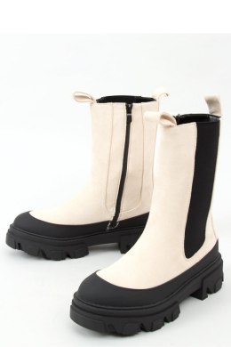 Botki sztyblety wysokie kremowe RB122P BEIGE - Inello Inello