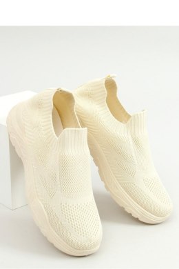 Buty sportowe skarpetkowe beżowe LA172P BEIGE - Inello Inello