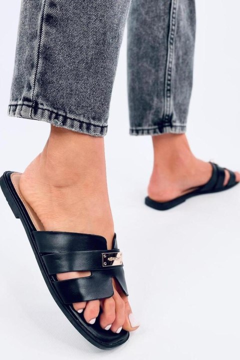 Sandał Klapki damskie DAUDI BLACK - Inello Inello Sandał Klapki damskie DAUDI BLACK - Inello Inello