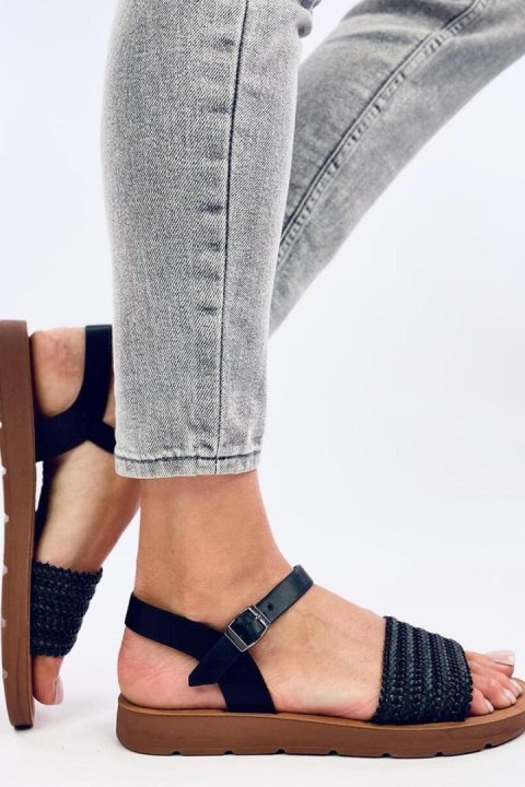 Sandałki w stylu boho SALINON BLACK - Inello Inello Sandałki w stylu boho SALINON BLACK - Inello Inello