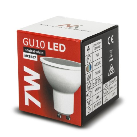 Żarówka LED Maclean, GU10, 7W, 220-240V~, 50/60Hz, barwa neutralna biała, 4000K, 490 lumenów, MCE437 NW Żarówka LED Maclean, GU10, 7W, 220-240V~, 50/60Hz, barwa neutralna biała, 4000K, 490 lumenów, MCE437 NW