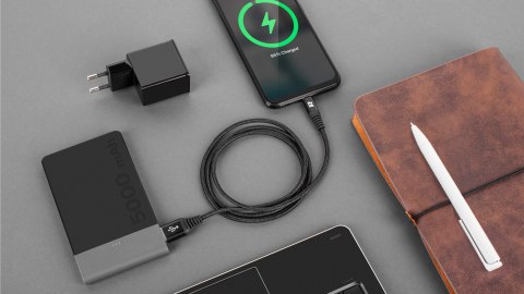 Kabel USB - Lightning REBEL 100 cm czarny Kabel USB - Lightning REBEL 100 cm czarny