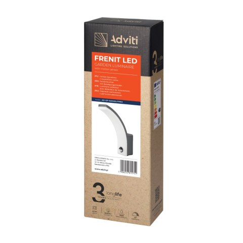 FRENIT LED 20W, oprawa ogrodowa z czujnikiem ruchu, 1800lm, IP65, 4000K, funkcja przyciemnienia, szara FRENIT LED 20W, oprawa ogrodowa z czujnikiem ruchu, 1800lm, IP65, 4000K, funkcja przyciemnienia, szara