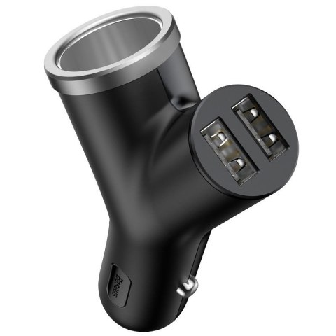 Ładowarka samochodowa baseus y type 2xusb 3,4a 40w (czarna) Ładowarka samochodowa baseus y type 2xusb 3,4a 40w (czarna)